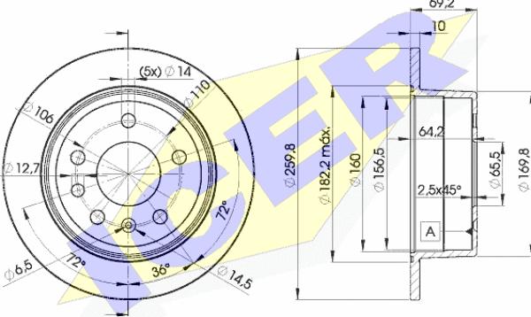 Icer 78BD9105-2 - Brake Disc autospares.lv