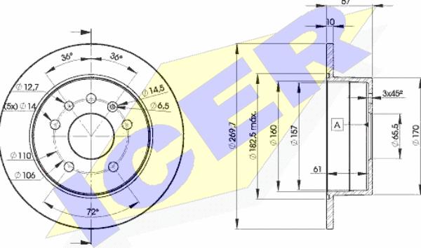 Icer 78BD9101-2 - Brake Disc autospares.lv