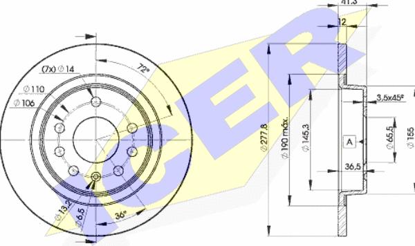 Icer 78BD9115-2 - Brake Disc autospares.lv