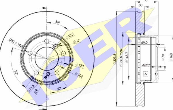 Icer 78BD9895-2 - Brake Disc autospares.lv