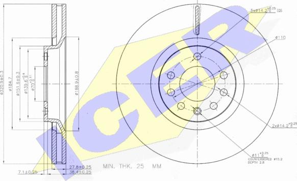 Icer 78BD9213-2 - Brake Disc autospares.lv