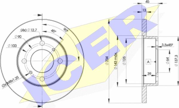 Icer 78BD9280-2 - Brake Disc autospares.lv