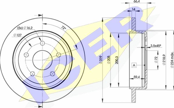 Icer 78BD9275-2 - Brake Disc autospares.lv