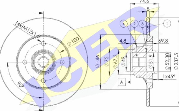 Icer 78BD4901-1 - Brake Disc autospares.lv