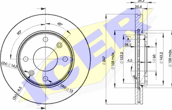 Icer 78BD4694-2 - Brake Disc autospares.lv