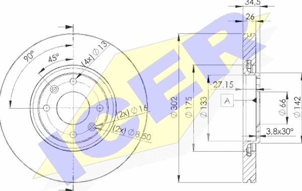 Icer 78BD4698-2 - Brake Disc autospares.lv