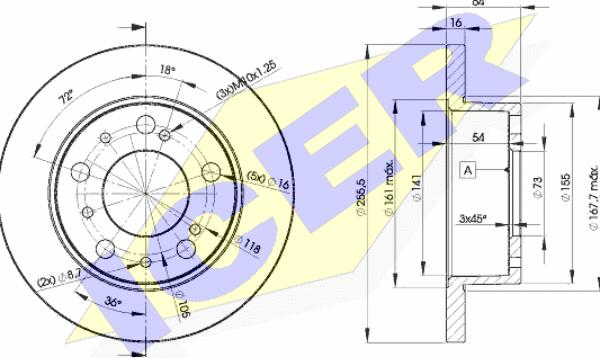 Icer 78BD4693-2 - Brake Disc autospares.lv