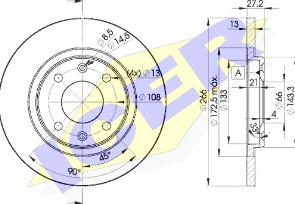 Icer 78BD4692-2 - Brake Disc autospares.lv