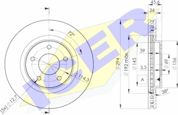 Icer 78BD4644-2 - Brake Disc autospares.lv