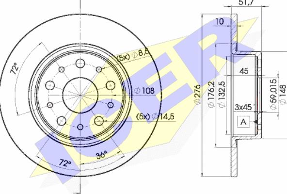 Icer 78BD4646-2 - Brake Disc autospares.lv