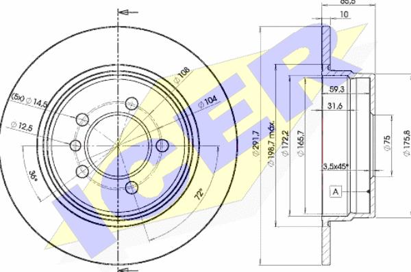 Icer 78BD4647-2 - Brake Disc autospares.lv