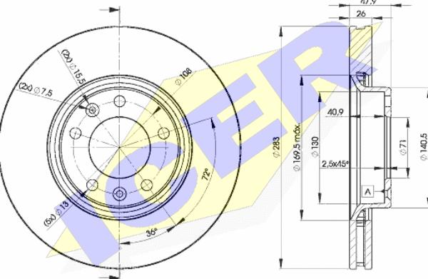 Icer 78BD4660-2 - Brake Disc autospares.lv