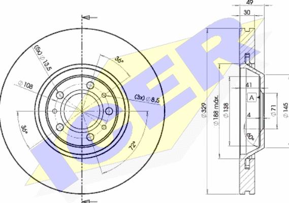 Icer 78BD4608-2 - Brake Disc autospares.lv