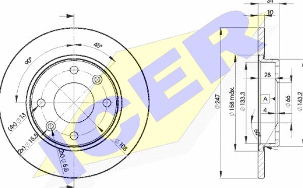 Icer 78BD4689-2 - Brake Disc autospares.lv