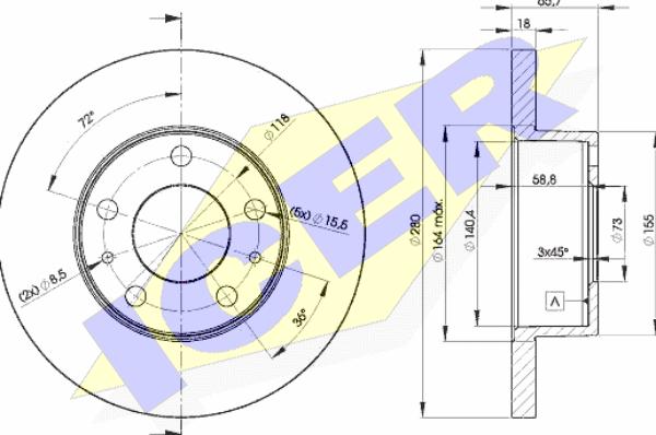 Icer 78BD4680-2 - Brake Disc autospares.lv