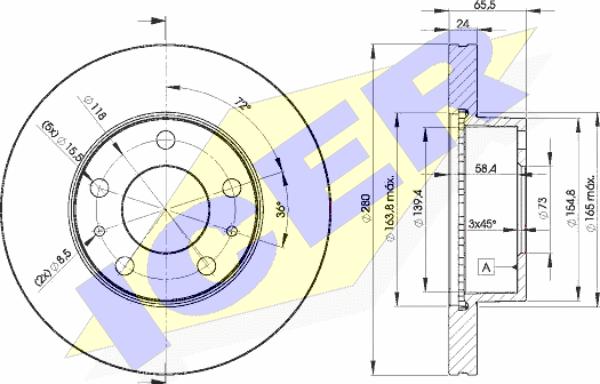 Icer 78BD4681-2 - Brake Disc autospares.lv