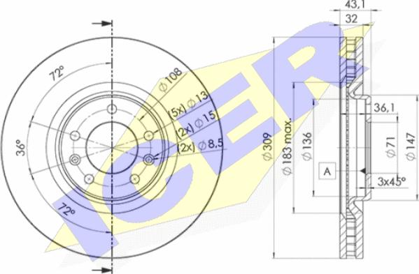 Icer 78BD4687-2 - Brake Disc autospares.lv