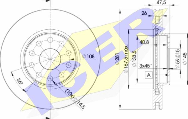 Icer 78BD4639-2 - Brake Disc autospares.lv