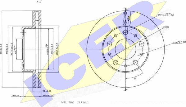 Icer 78BD4622-1 - Brake Disc autospares.lv