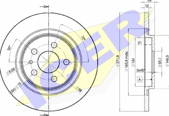 Icer 78BD4679-2 - Brake Disc autospares.lv