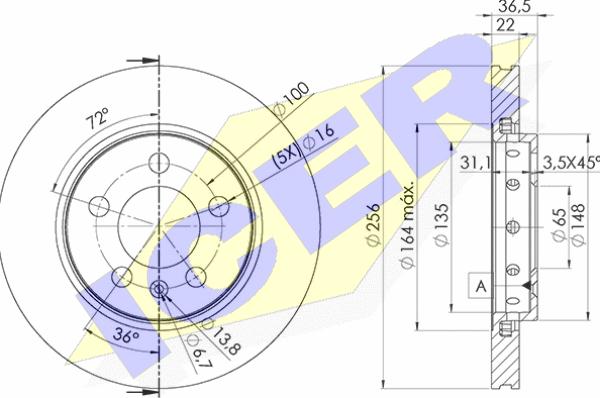 Icer 78BD4092-2 - Brake Disc autospares.lv