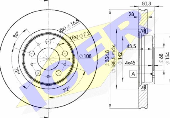 Icer 78BD4045-2 - Brake Disc autospares.lv