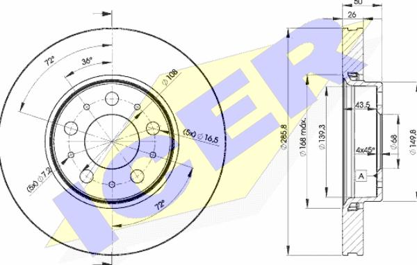 Icer 78BD4046-2 - Brake Disc autospares.lv