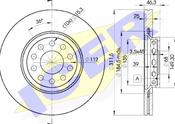 Icer 78BD4065-2 - Brake Disc autospares.lv