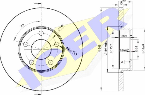 Icer 78BD4061-2 - Brake Disc autospares.lv