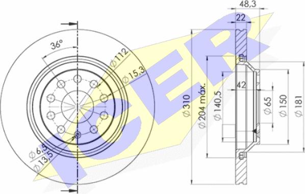 Icer 78BD4082-2 - Brake Disc autospares.lv