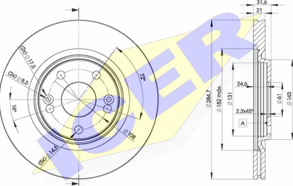 Icer 78BD4194-2 - Brake Disc autospares.lv