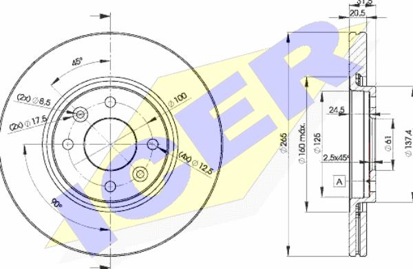 Icer 78BD4193-2 - Brake Disc autospares.lv