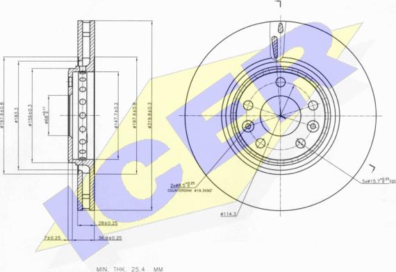 Icer 78BD4162-2 - Brake Disc autospares.lv