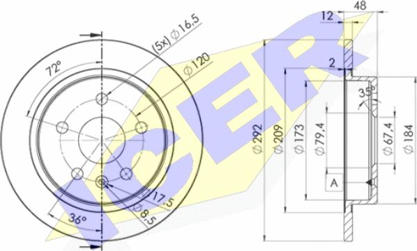 Icer 78BD4117-2 - Brake Disc autospares.lv