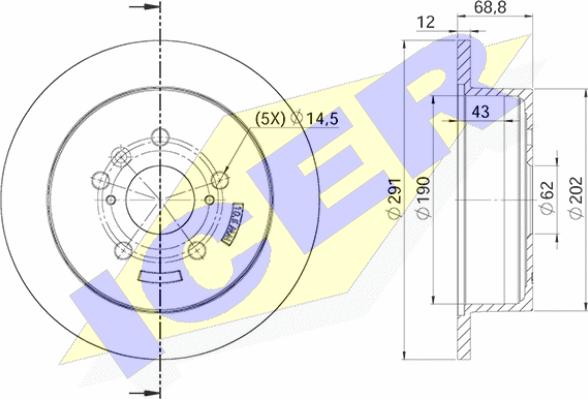 Icer 78BD4126-2 - Brake Disc autospares.lv