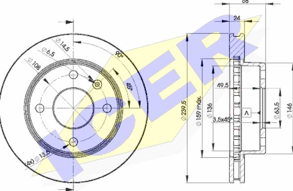 Icer 78BD4844-2 - Brake Disc autospares.lv