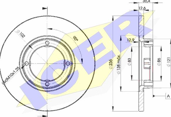 Icer 78BD4392-2 - Brake Disc autospares.lv