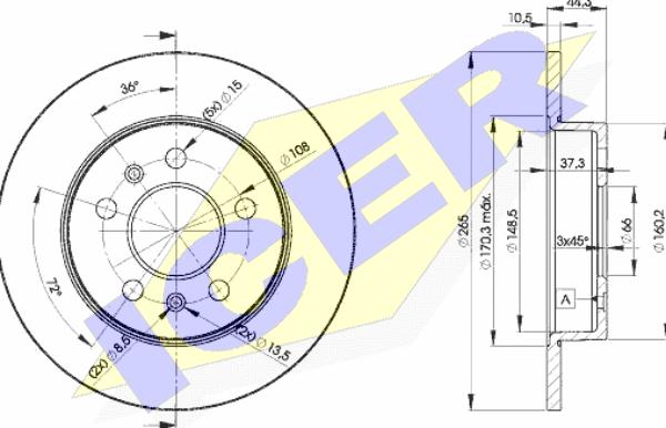 Icer 78BD4296-2 - Brake Disc autospares.lv