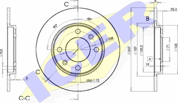 Icer 78BD4247-2 - Brake Disc autospares.lv