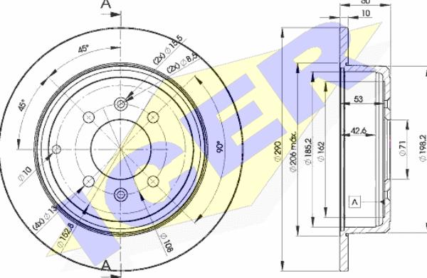 Icer 78BD4250-2 - Brake Disc autospares.lv