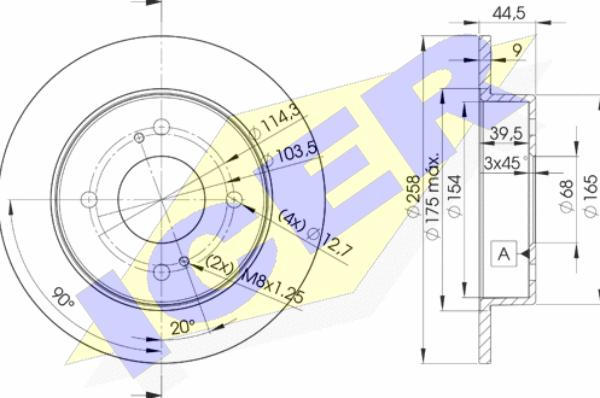 Icer 78BD4201-2 - Brake Disc autospares.lv