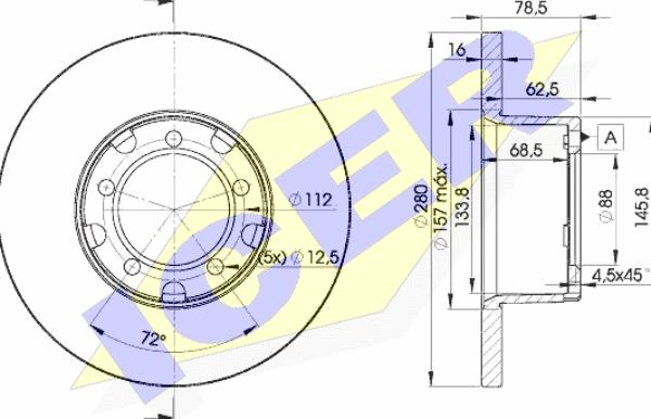 Icer 78BD4280-1 - Brake Disc autospares.lv