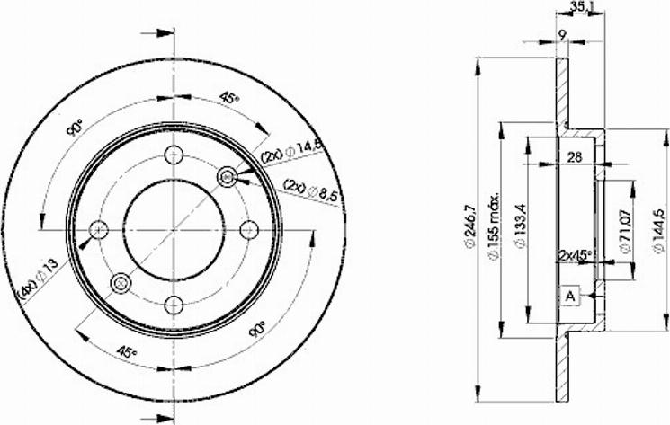 Icer 78BD4746 - Brake Disc autospares.lv