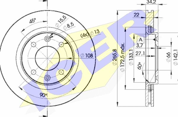 Icer 78BD4750-2 - Brake Disc autospares.lv