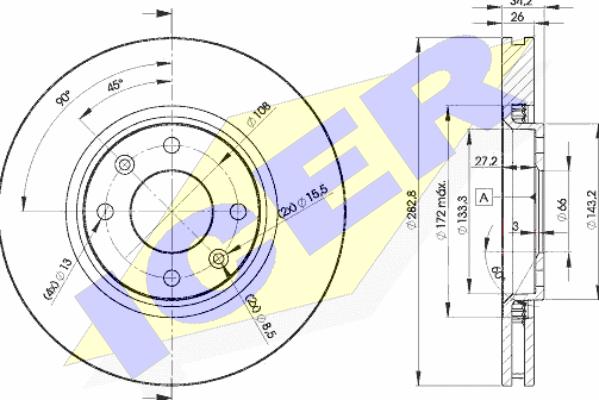 Icer 78BD4752-2 - Brake Disc autospares.lv