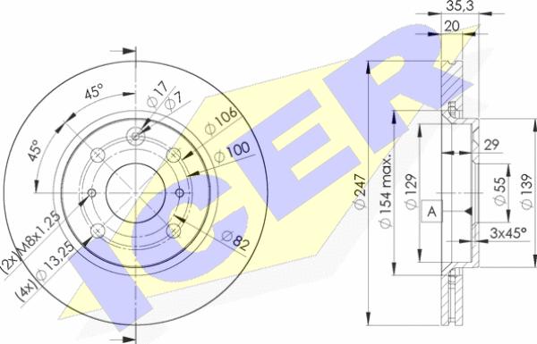 Icer 78BD4700-2 - Brake Disc autospares.lv