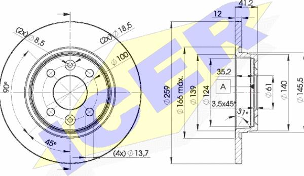 Icer 78BD4707-2 - Brake Disc autospares.lv