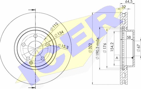 Icer 78BD5558-2 - Brake Disc autospares.lv