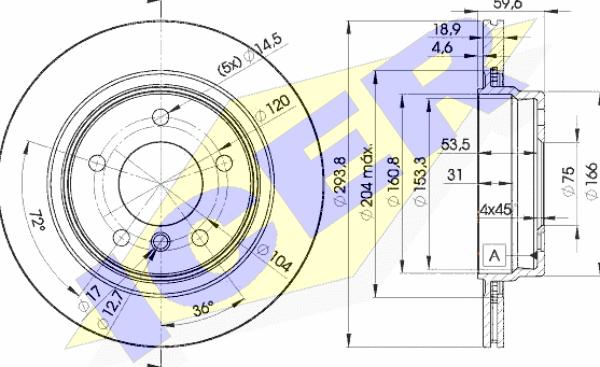 Icer 78BD5563-2 - Brake Disc autospares.lv