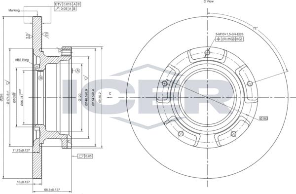 Icer 78BD5644-1 - Brake Disc autospares.lv